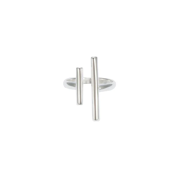 Silver Adjustable T Bar Ring